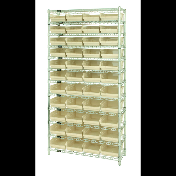 Quantum Storage Systems Shelf Bin Wire Shelving System WR12-107IV